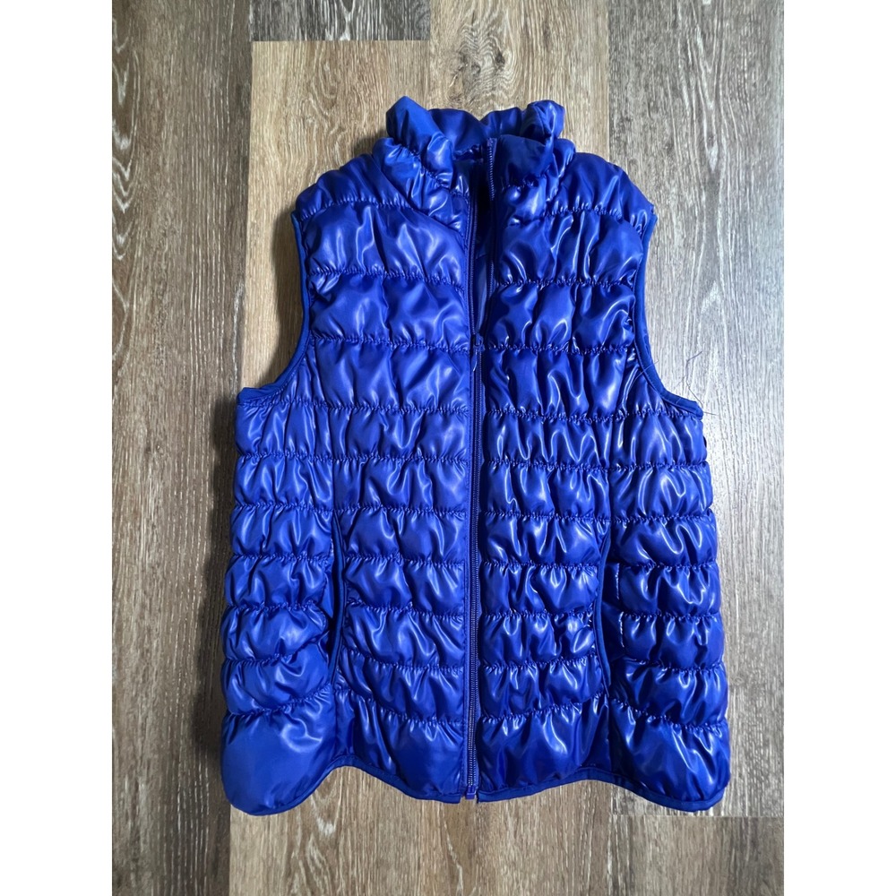 New Look Puffer Vest Womens XL Blue Excellent Quilted Sleeveless Zip Up Jacket‎
